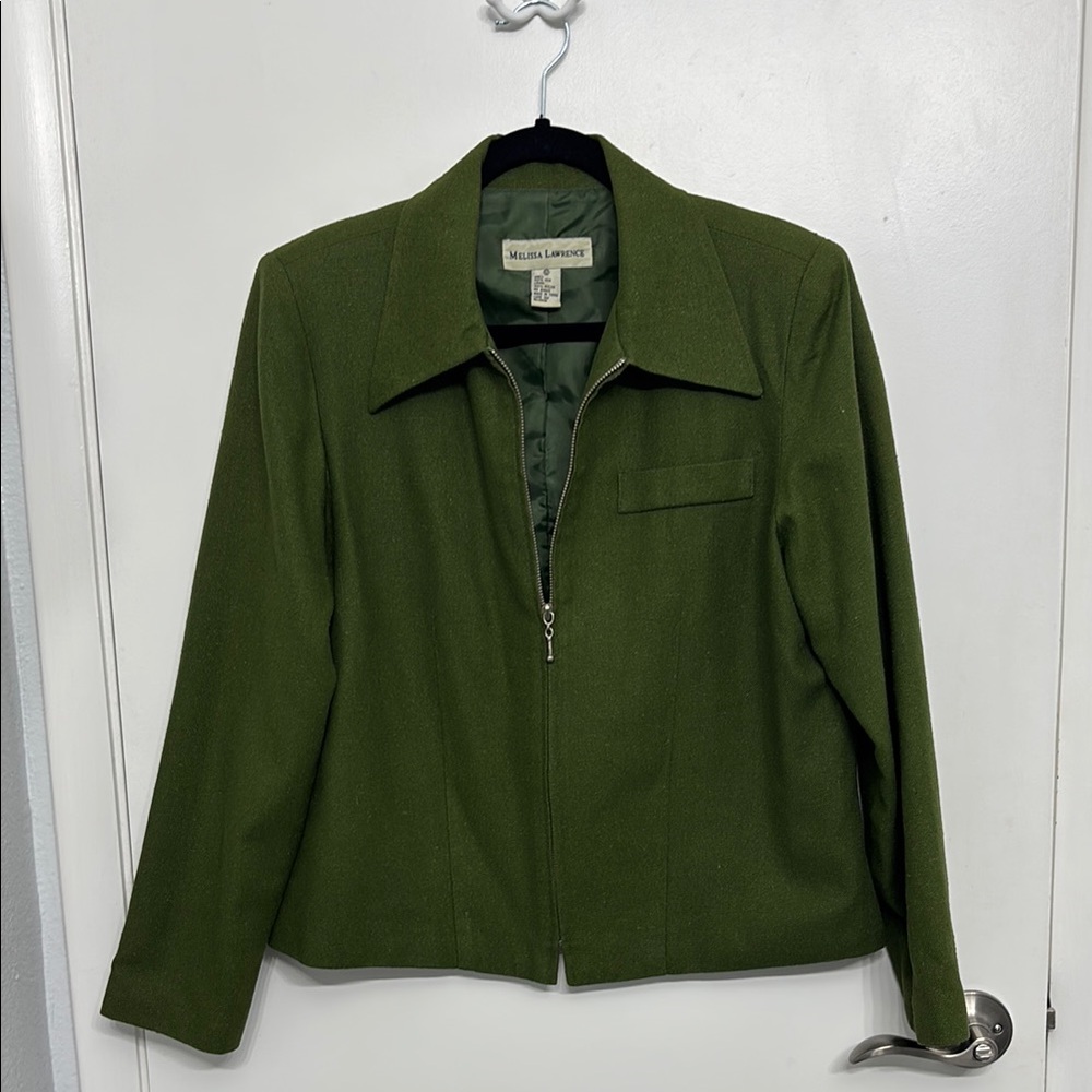 Green Tailored Blazer silk